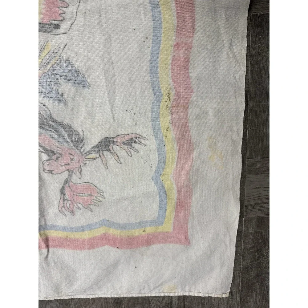 Vintage‎ Alaska 49th State Map Souvenir Tablecloth Large Linen Wall Art Decor